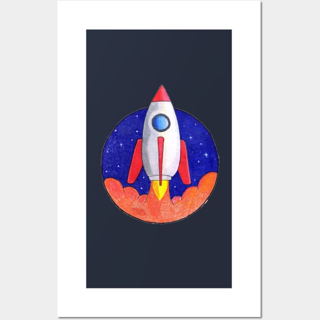 Rocket Wall Art by ReneeDixonArt